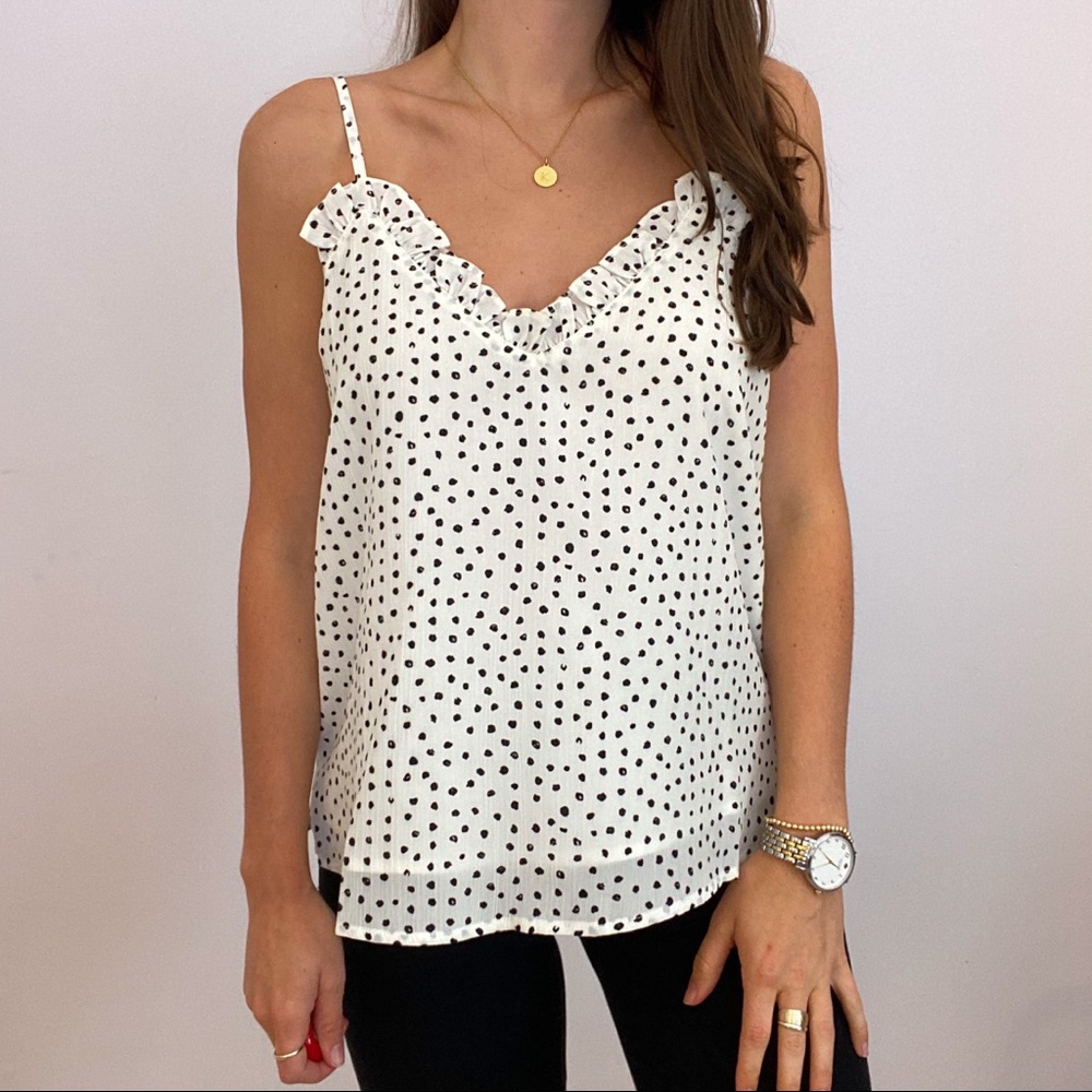 Black and White Polka Dot Tank - Picture 1 of 5